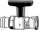 Kugelhahn mit T-Griff und Pressanschlüssen, gefertigt aus Rotguss. Produkt von IMI Hydronic Engineering, geeignet für Pumpenanwendungen.